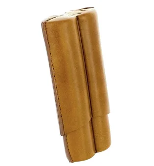 Lubinski Δερμάτινη Θήκη για 2 Robusto Πούρα Cognac