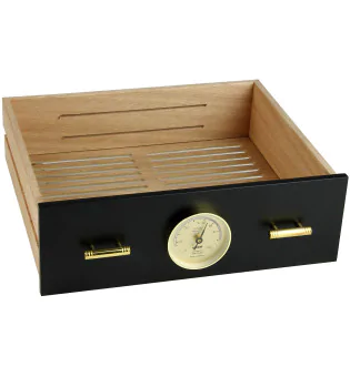 Συρτάρι για adorini Humidor Chianti medium μαύρο με τρύπα υγρομέτρου εικόνα 5