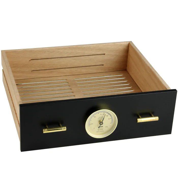 Συρτάρι για adorini Humidor Chianti medium μαύρο με τρύπα υγρομέτρου εικόνα 5