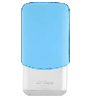 S.T. Dupont θήκη πούρων για 3 πούρα τυρκουάζ χρώμιο 183364