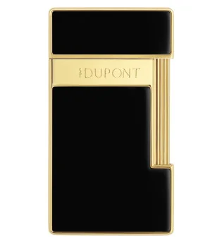 S.T. Dupont Slimmy Αναπτήρας Μαύρη Λάκα Κίτρινος Χρυσός 028222