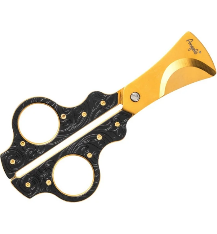 Angelo high end μεταλλικό ψαλίδι πούρων μαύρο και χρυσό