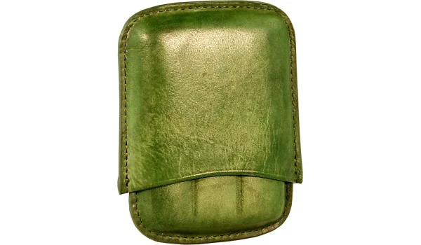 Angelo δερμάτινη θήκη πούρων για 3 πούρα πράσινη