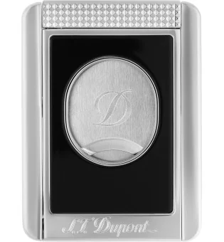 S.T. Dupont Πουροκόφτης Διπλής Λεπίδας με Stand Πούρου Μαύρο & Χρώμιο