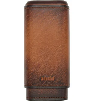 adorini Genuine Vintage δερμάτινη θήκη πούρων για 2-3 πούρα καφέ