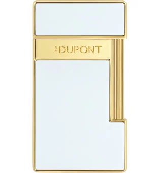 S.T. Dupont Slimmy Αναπτήρας Λευκή Λάκα Κίτρινος Χρυσός 028004