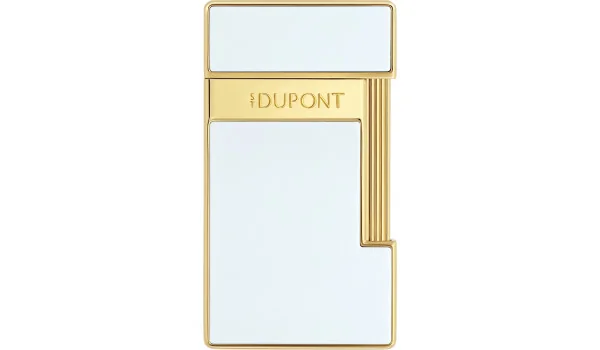 S.T. Dupont Slimmy Αναπτήρας Λευκή Λάκα Κίτρινος Χρυσός 028004