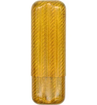 Carbon Fiber χρυσαφί θήκη πούρων για 2 πούρα με 57 Ring Gauge