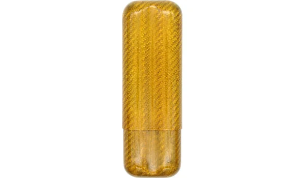 Carbon Fiber χρυσαφί θήκη πούρων για 2 πούρα με 57 Ring Gauge εικόνα 2