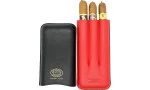 Δερμάτινη θήκη Partagas Series σε μαύρο και κόκκινο με χρυσό λογότυπο