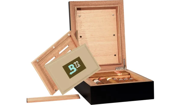 BigSmoke Humidor Mini Black με πακέτο Boveda 72%